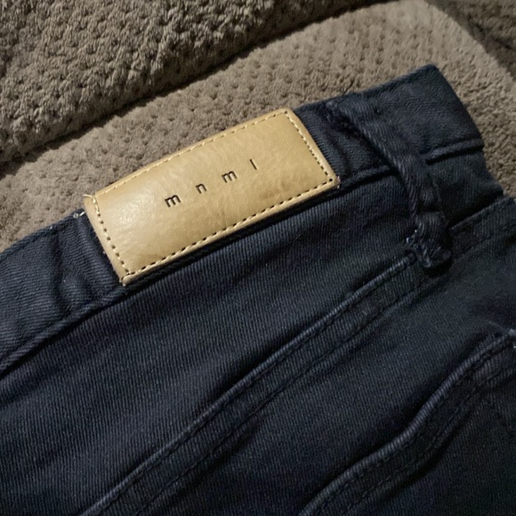 Mnml Jeans Mens Sz 36 Black Skinny Button-Fly Waxed Zip Ankle Stretch - Picture 3 of 5